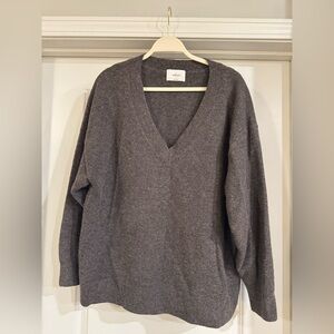 Aritzia Wilfred Charcoal V-Neck Sweater